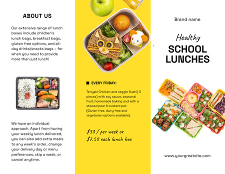 School Lunches Ad Brochure 8.5x11in Z-fold Design Template