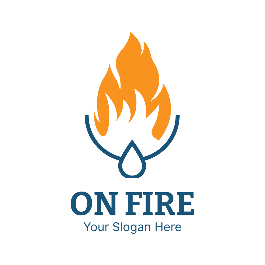 Emblem Image of Fire Logo 1080x1080px Design Template