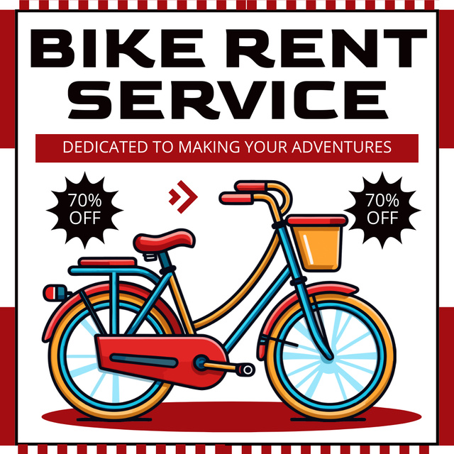 Bikes Rent for Active Leisure and Transportation Instagram AD – шаблон для дизайна