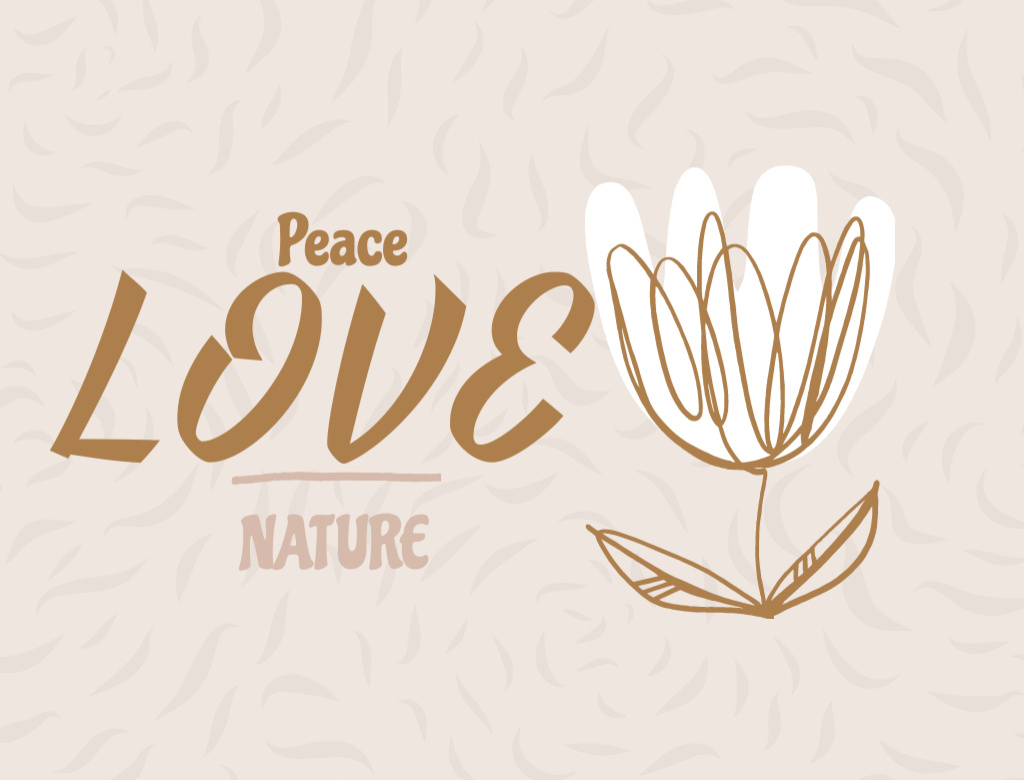 Template di design Eco Concept With Flower Sketch Postcard 4.2x5.5in
