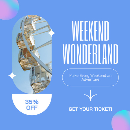 Weekend Discount On Wonderland Park Pass Animated Post Design Template