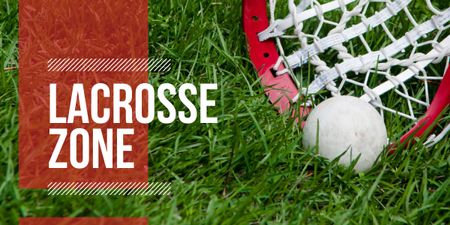 Lacrosse Match Announcement Ball on Field Image Design Template