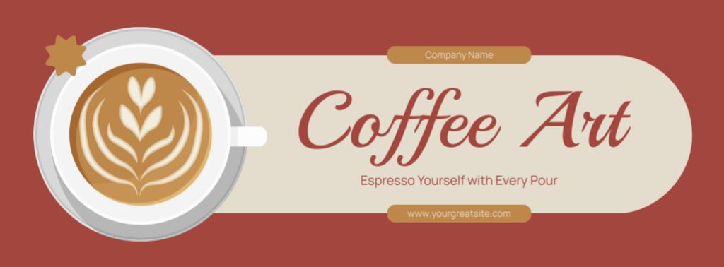 Plantilla de diseño de Espresso And Coffee Art Offer In Coffee Shop Facebook cover 
