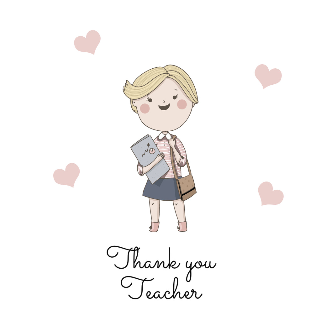 Ontwerpsjabloon van Instagram van Cute Phrase about Teacher