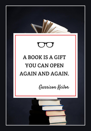 Educational Quote on Stack of Books Poster 28x40in Design Template