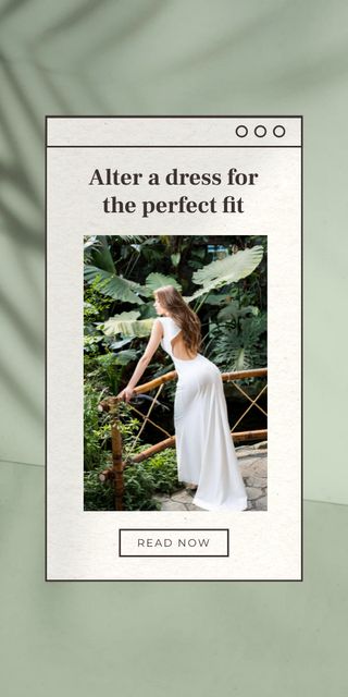 Wedding Dresses Ad with Beautiful Bride Graphic Modelo de Design