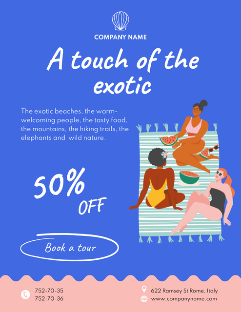 Plantilla de diseño de Mesmerizing And Exotic Tours With Discounts Offer Poster 8.5x11in 