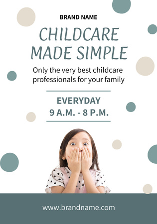 Fun-loving Nanny Service Announcement Poster 28x40in Design Template