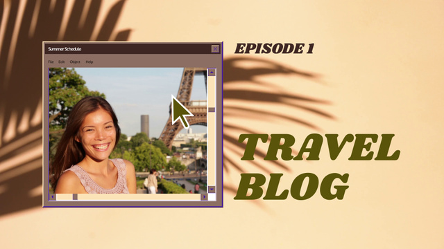 Travel Vlog Episode With Palm Tree Leaf YouTube intro Design Template