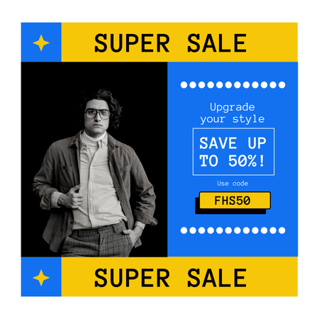 Промо Fashion Super Sale Instagram AD – шаблон для дизайна