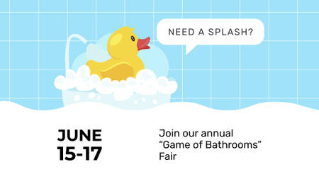 Platilla de diseño Bathtub with Foam and Rubber Duck FB event cover