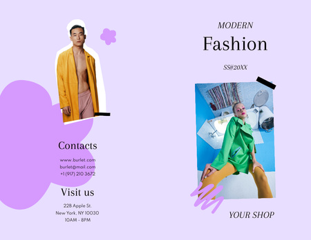 Young People in Stylish Clothes Brochure 8.5x11in Bi-fold Design Template