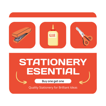 Platilla de diseño Promotional Deal On Stationery Essentials Instagram AD