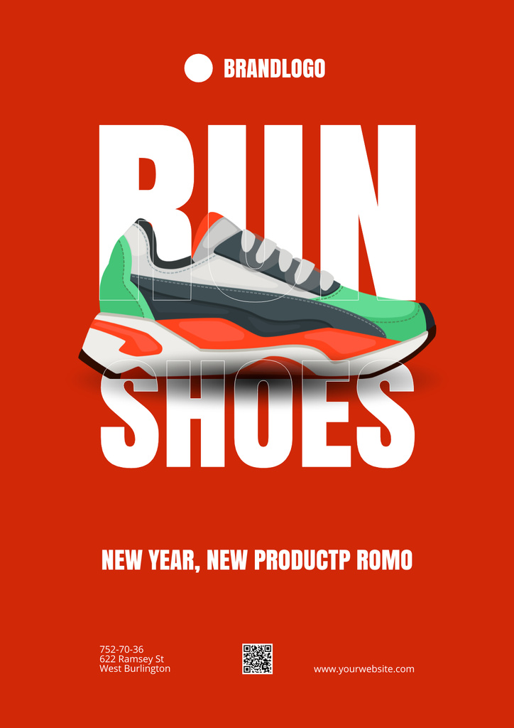 New Collection of Running Shoes Poster Šablona návrhu
