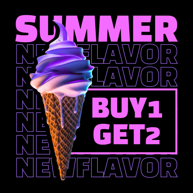 New Flavor of Summer Ice-Cream Animated Postデザインテンプレート