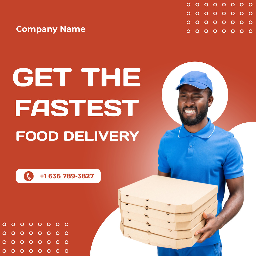 Ontwerpsjabloon van Instagram van Best Food Delivery Service