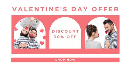 Ontwerpsjabloon van Facebook AD van Valentijnsdag mega-uitverkoop