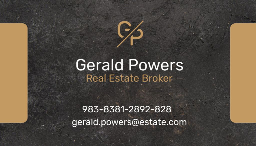 Real Estate Agent Services Ad with Dark Stone Texture Business Card US Tasarım Şablonu