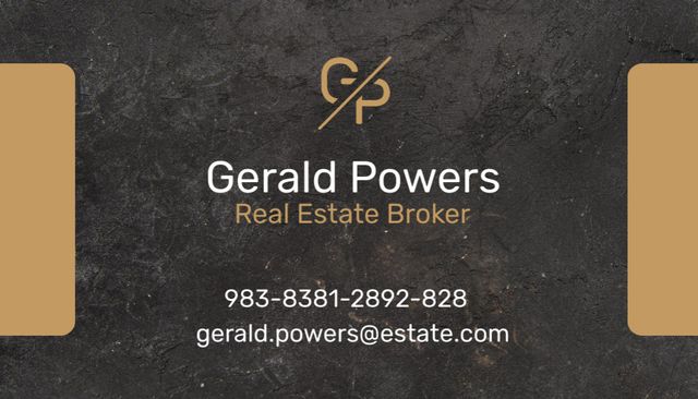 Real Estate Agent Services Ad with Dark Stone Texture Business Card USデザインテンプレート