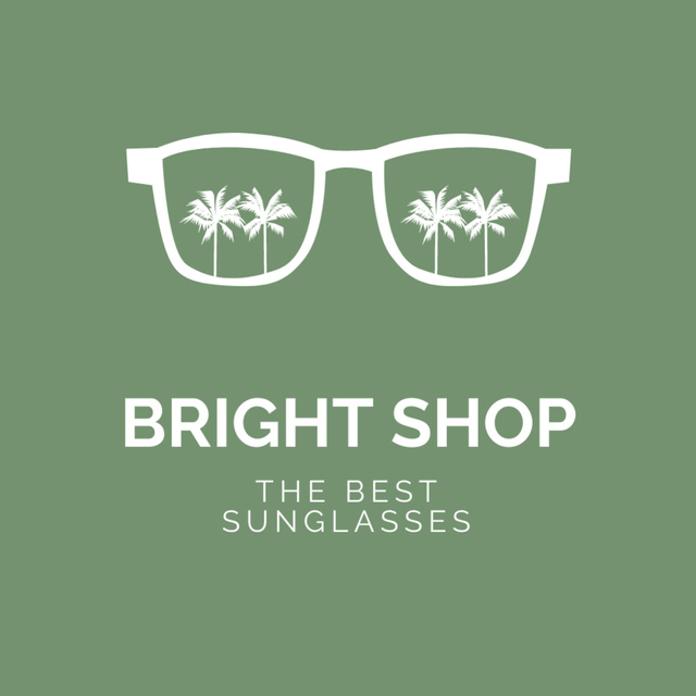 Corporate Store Emblem with Sunglasses Square 65x65mm Tasarım Şablonu
