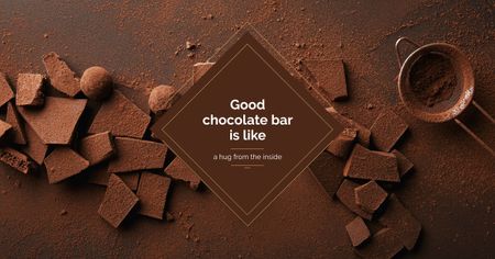 Chocolate pieces with cocoa Facebook AD Design Template