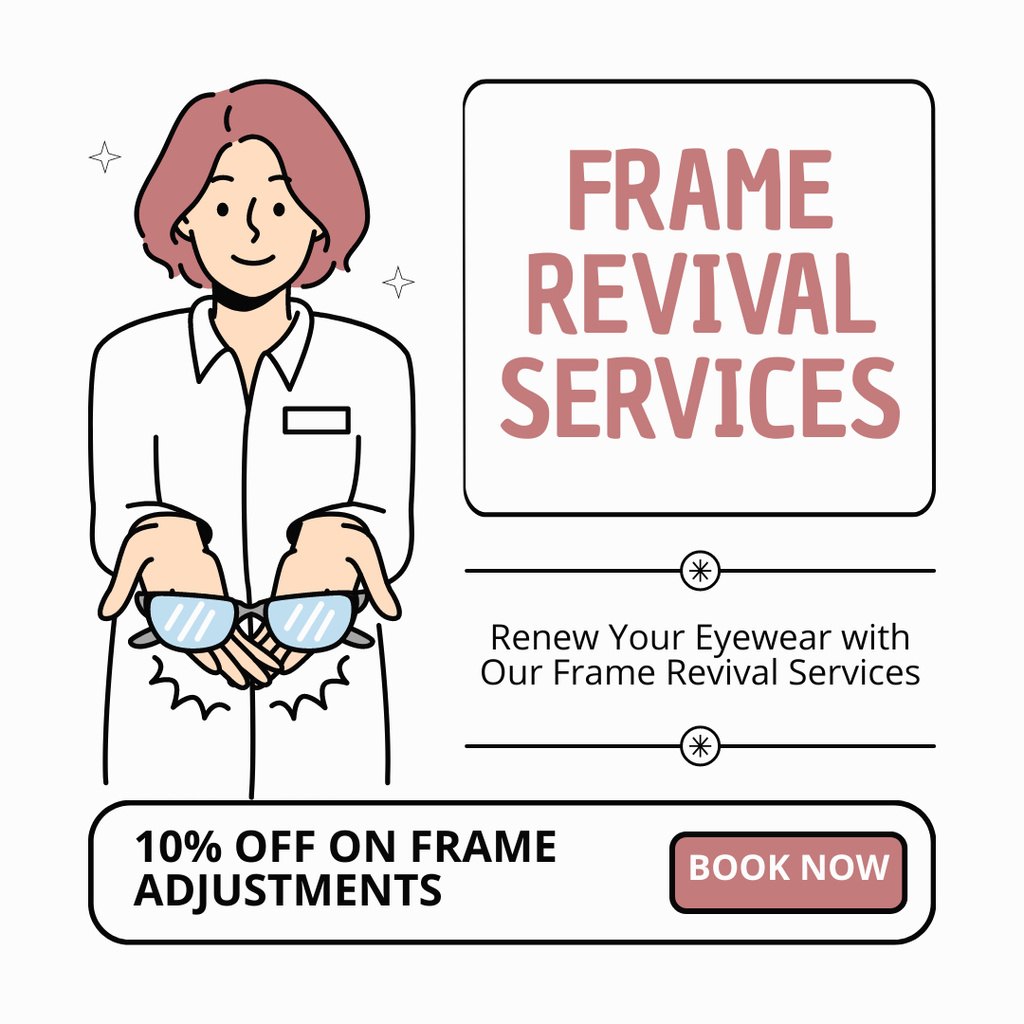 Glasses Frame Revival Service Offer Instagram AD tervezősablon