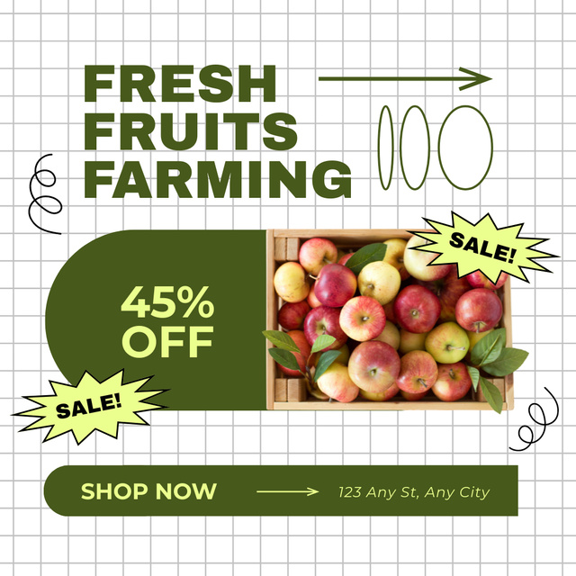 Discount on Fresh Fruits from Farm Instagram AD Tasarım Şablonu