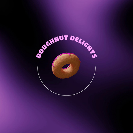 Appetizing Donut Rotates on Gradient Animated Logo Design Template