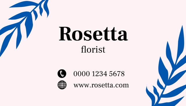 Florist Contacts Information Business Card US Design Template
