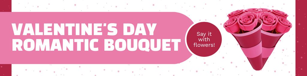 Designvorlage Valentine's Day Fresh Bouquet With Roses für Twitter