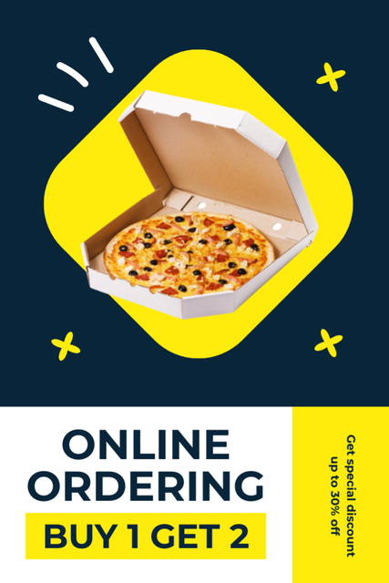 Designvorlage Offer of Delicious Pizza Online Ordering für Tumblr