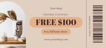 Home Decor Offer Coupon 3.75x8.25in Design Template
