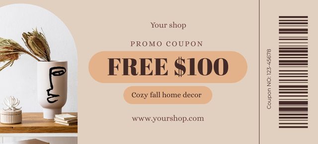 Template di design Home Decor Special Offer Coupon 3.75x8.25in