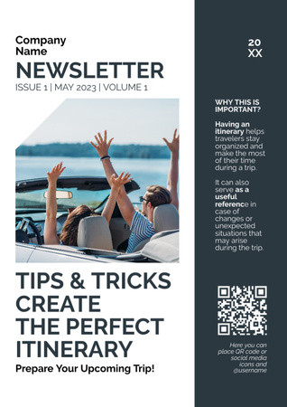 Perfect Travel Itinerary Creation Newsletter Design Template