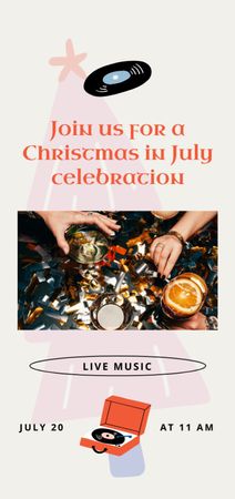 July Christmas Sale Announcement with People celebrating Flyer DIN Large Πρότυπο σχεδίασης