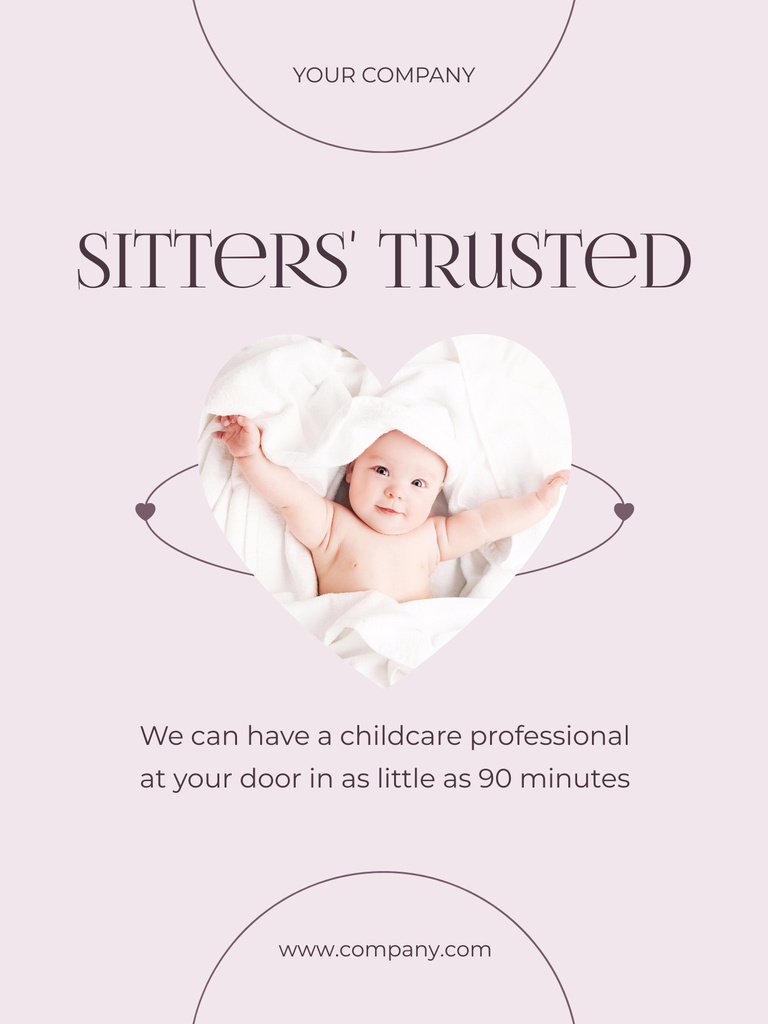 Trusted Babysitting Services Promotion Poster US Modelo de Design