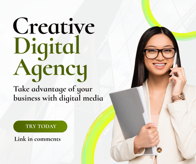Creative Digital Business Services Ad Facebook Šablona návrhu