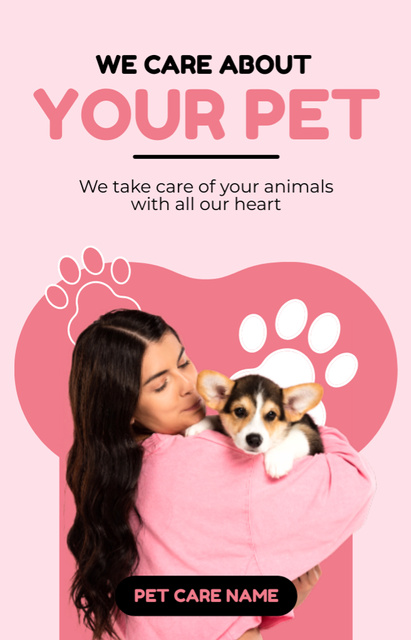 Template di design Pet Care Center's Ad on Pink IGTV Cover