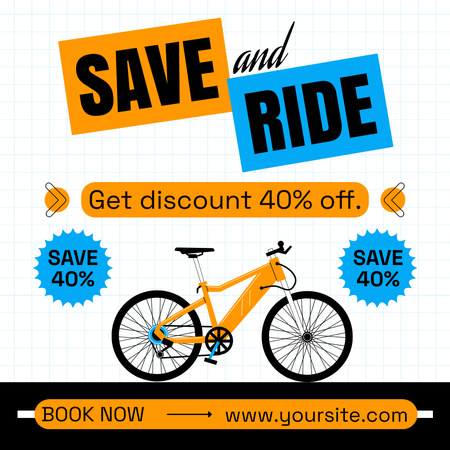 Säästä rahaa polkupyöräkauppamme avulla Instagram AD Design Template