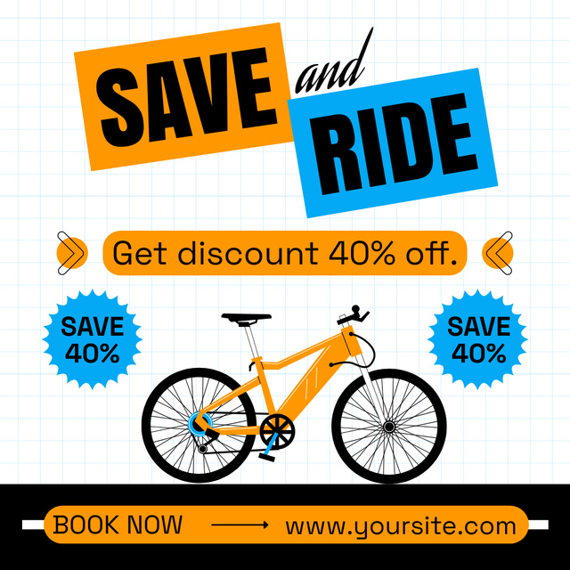 Plantilla de diseño de Money Saving with Our Bicycle Store Instagram AD 