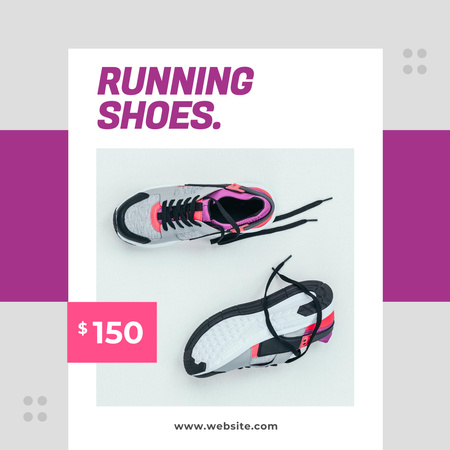Ontwerpsjabloon van Instagram van Running Shoes Ad