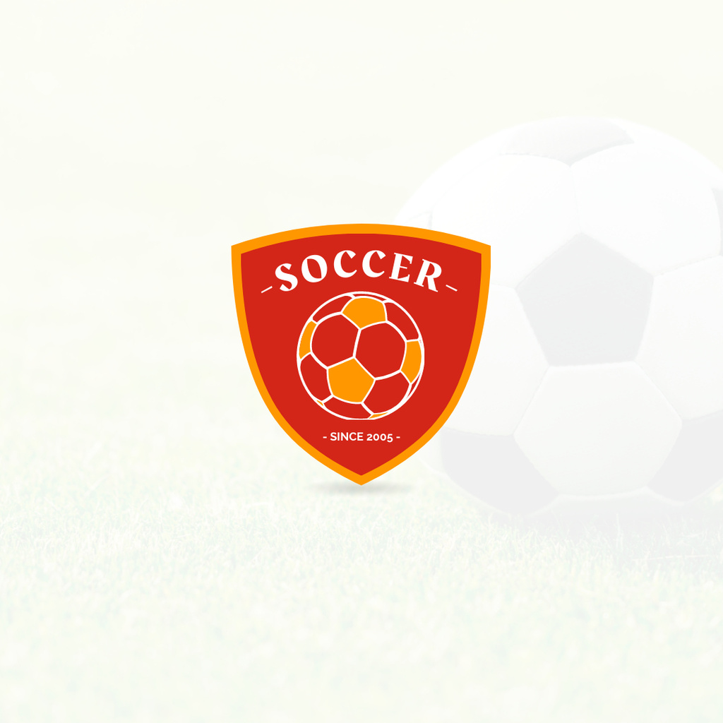 Plantilla de diseño de Emblem of Soccer Club with Red Shield Logo 1080x1080px 