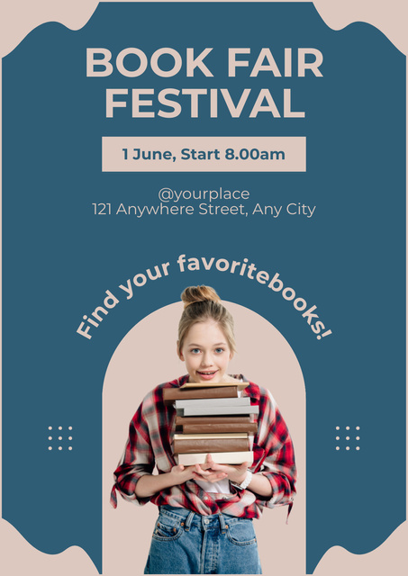 Book Festival Event Announcement Poster Modelo de Design