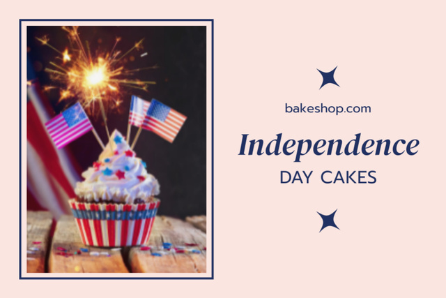 Aromatic Cakes For USA Independence Day Offer Flyer 4x6in Horizontalデザインテンプレート