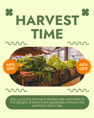 Farm Harvest Sale Instagram Post Vertical Design Template