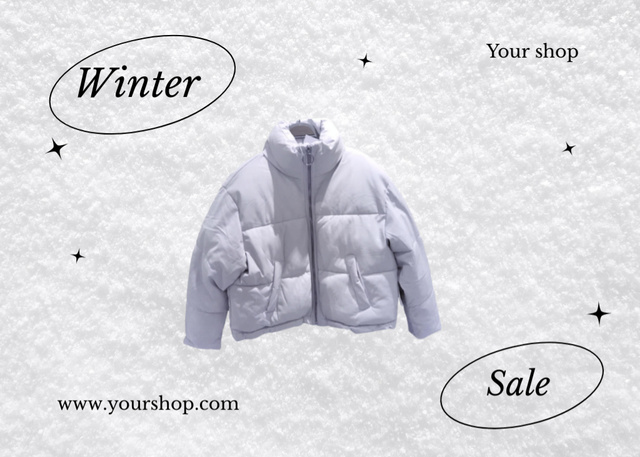 Sale Of Warm Trendy Jackets Postcard 5x7in – шаблон для дизайна