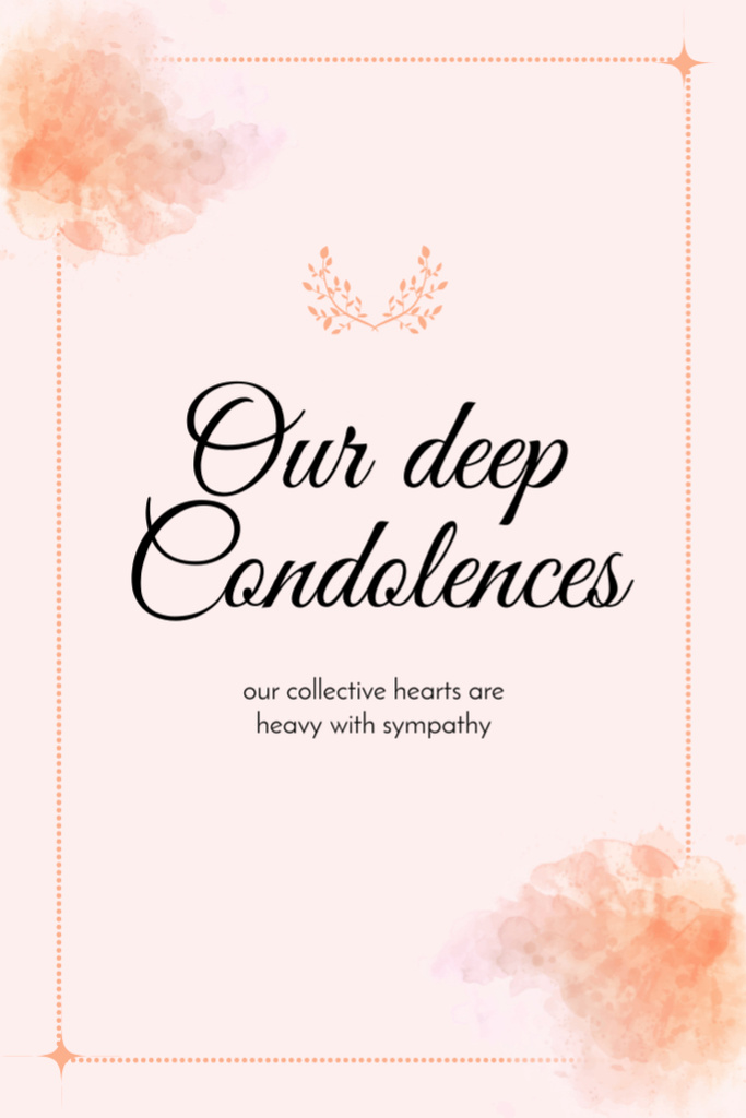 Deepest Condolences to Your Family Postcard 4x6in Vertical Design Template