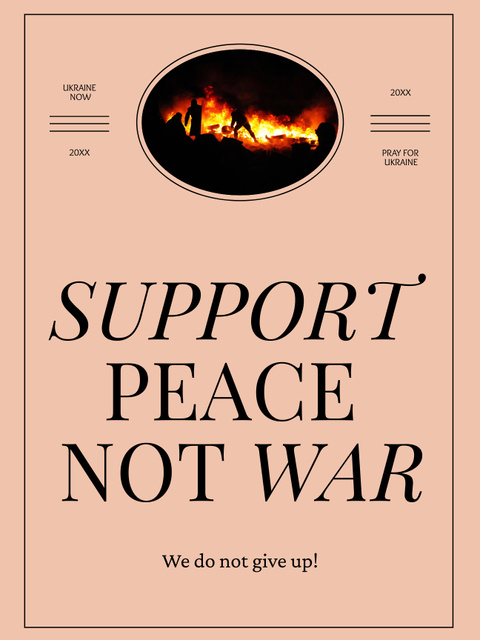 Awareness about War in Ukraine And Asking To Support Peace Not War Poster US Tasarım Şablonu