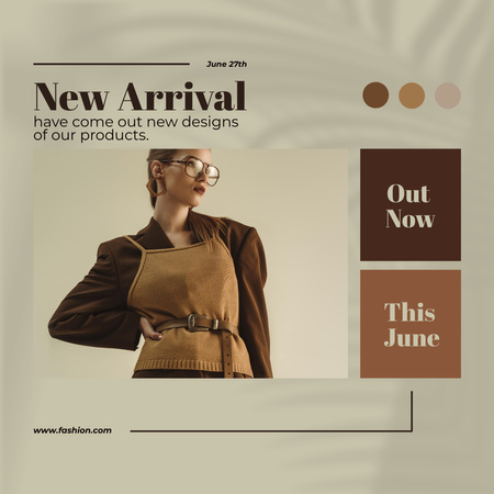 Advertisement for New Arrival of Stylish Clothes Instagram Design Template