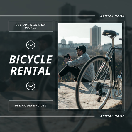 Şehir Seyahati için Kiralık Bisikletler Instagram AD Tasarım Şablonu
